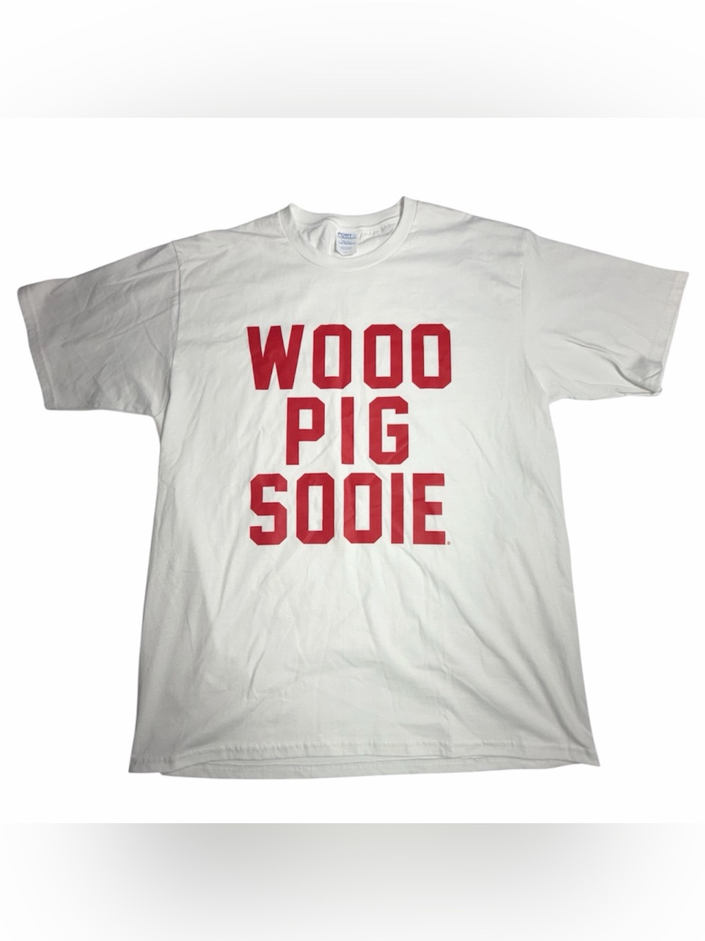 Woo Pig Sooie White Arkansas Razorbacks Mens T-shirt Size Large